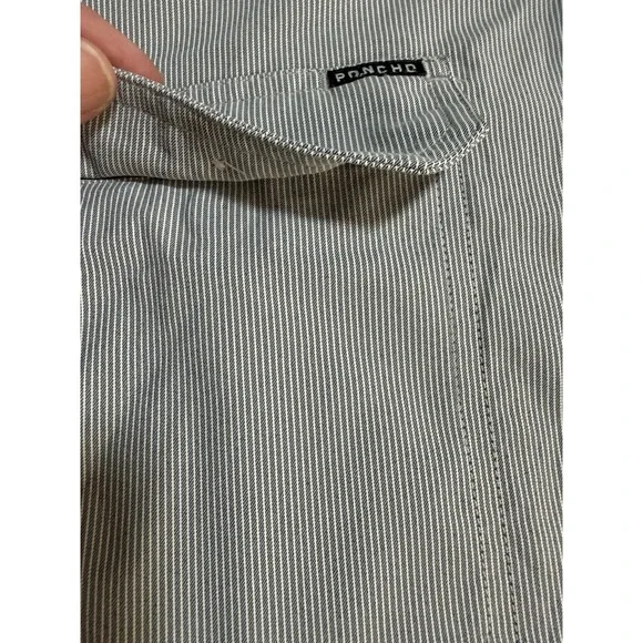 PONCHO Men Long Sleeve Performance Nylon  The Gray Ghost Button Up Stretch - Med - Picture 6 of 11